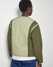 Lulu Two-Tone Quilted Jacket, Green (KHAKI), large