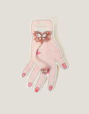 Pearl Butterfly Hand Chain Bracelet & Ring, , large