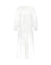 East Lesia Long Sleeve Tiered Midi Dress, White (WHITE), large