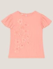Embellished Floral Appliqu&eacute; Top, Pink (PINK), large