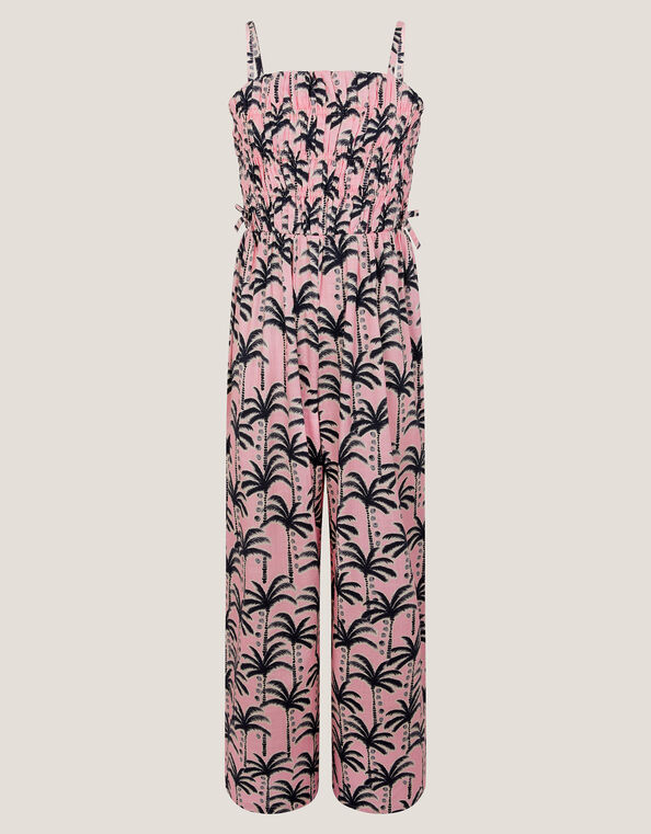 Palm Print Strappy Jumpsuit, Pink (PINK), large