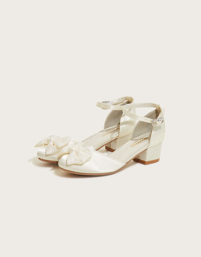 Kali Satin Two-Part Heels, Ivory (IVORY), large
