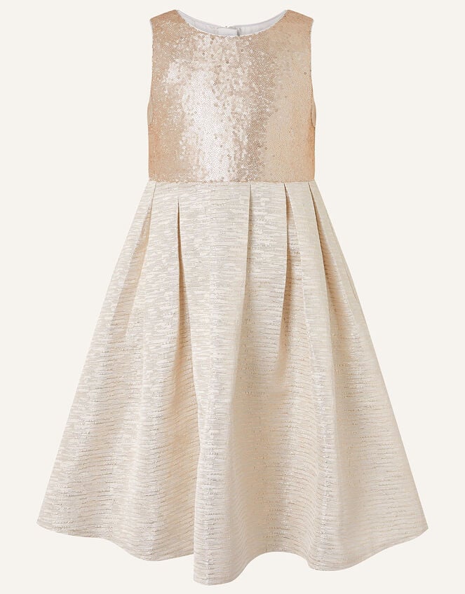 Adelaide Jacquard Dress and Jacket Set , Gold (GOLD), large