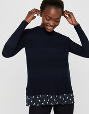 Leonard Woven Hem Jumper, Blue (NAVY), large