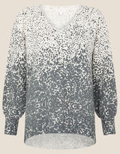Olivia Ombre Animal Print Jumper , Ivory (IVORY), large