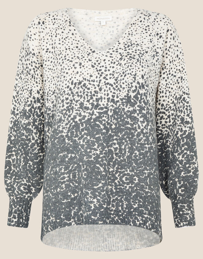 Olivia Ombre Animal Print Jumper , Ivory (IVORY), large
