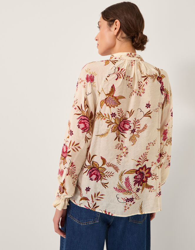 Yasmina Floral Print Blouse, Ivory (IVORY), large