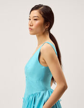 Odette Floral Appliqu&eacute; Fit & Flare Midi Dress, Blue (PALE BLUE), large