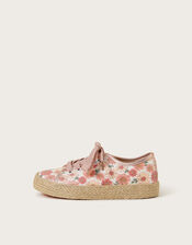 Floral Print Espadrille Trainers, Multi (MULTI), large