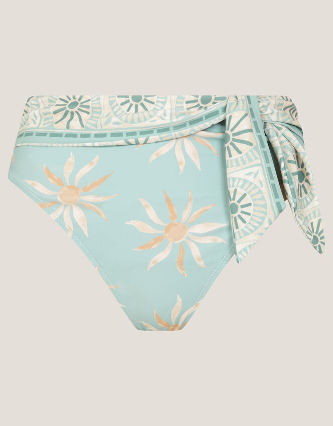 Tashie Sun Print High Waist Bikini Bottom Blue