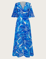 Maura Floral Tea Dress, Blue (BLUE), large
