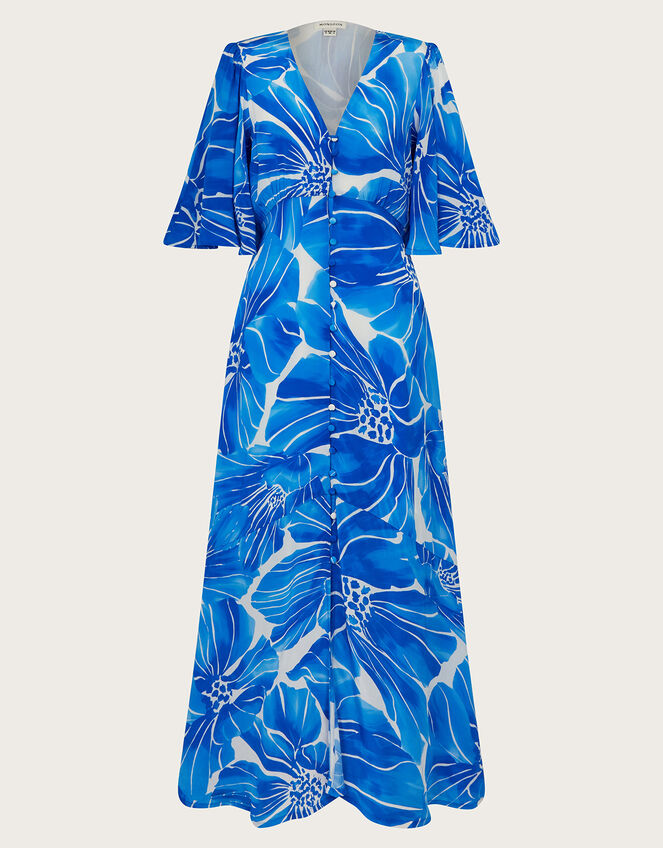 Maura Floral Tea Dress, Blue (BLUE), large