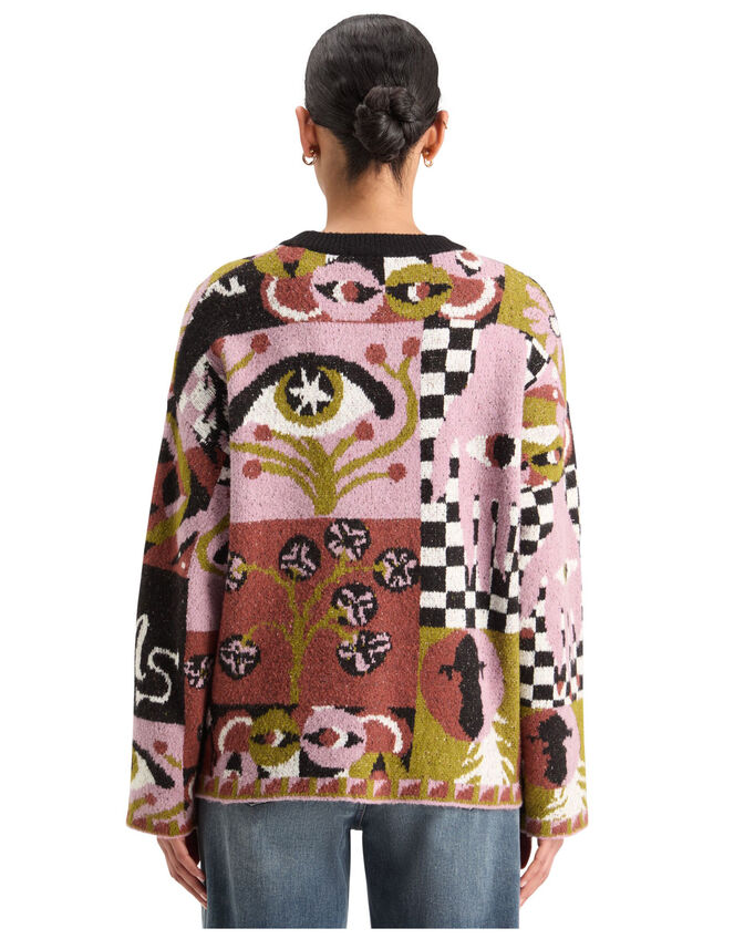 Scotch and Soda Jacquard Oversized Knit Jumper, Multi (MULTI), large