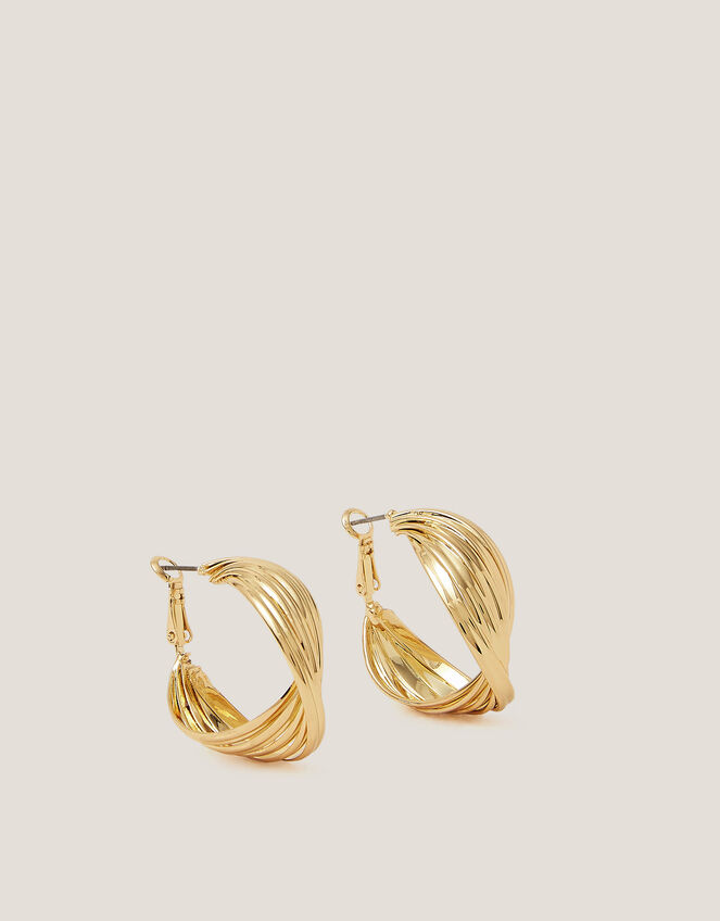 Textured Twist Hoop Earrings, , large