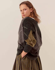 East Elowen Argyle Cardigan, Multi (DARKS MULTI), large