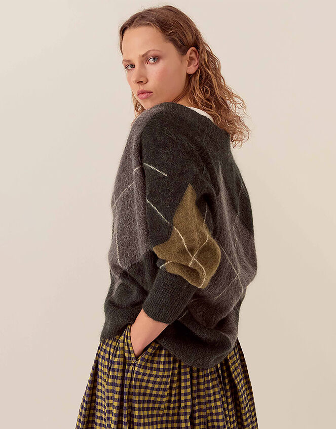 East Elowen Argyle Cardigan, Multi (DARKS MULTI), large