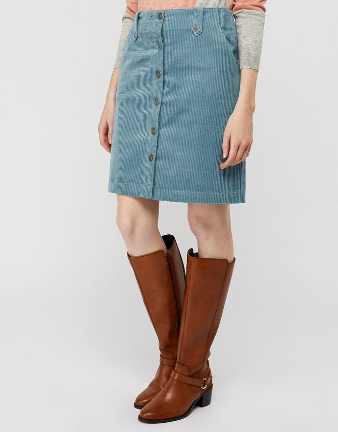 Jessica Jumbo Cord Skirt, Blue (BLUE), large