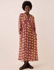East Zinnia Floral Print Lightweight Dress, Red (BERRY), large
