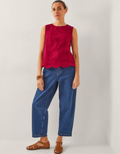 Orla Broderie Tank Top, Red (RED), large