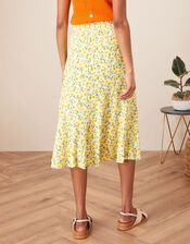 Ditsy Print Midi Skirt in LENZING™ ECOVERO™, Yellow (YELLOW), large