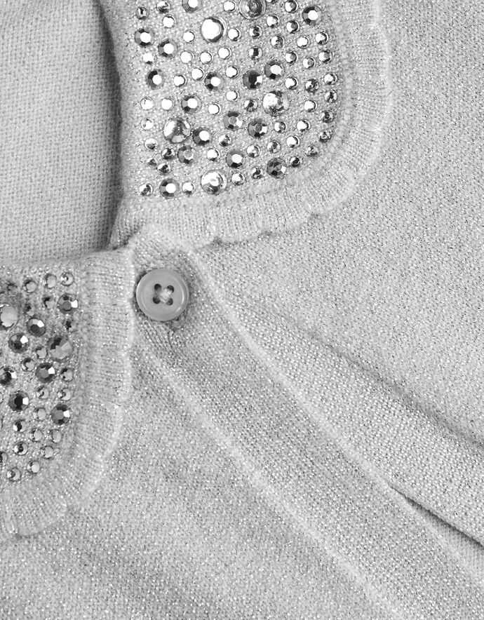 Gem Collar Cardigan Silver Girls' Cardigans Monsoon UK.