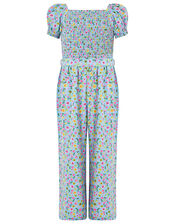 Hester Ditsy Floral Jumpsuit, Blue (BLUE), large