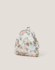 Floral Embroidered Clip Frame Bag, , large