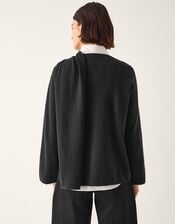 Simmi Asymmetrical Scarf Cardigan, Blue (NAVY), large