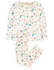 Frugi Animal Print Pyjama Set, White (WHITE), large