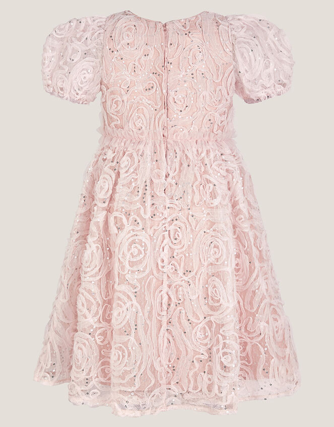Constance Appliqué Rose Party Dress, Pink (PINK), large