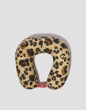 Leopard Print Travel Pillow, Natural (NEUTRAL), large