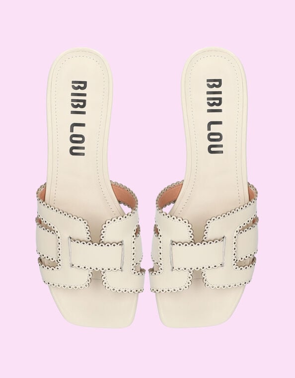 Bibi Lou Holly Leather Sandals, White (OFF WHITE), large