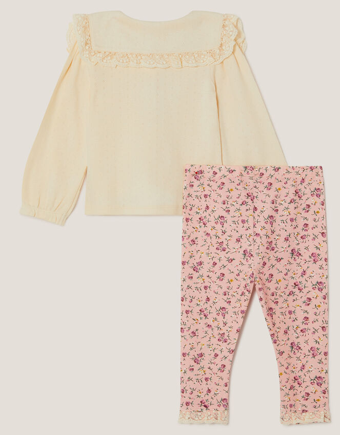 Baby Rosie Top & Floral Leggings Set, Pink (PINK), large