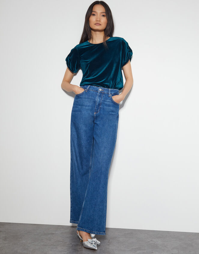 Viv Velvet T-Shirt , Teal (TEAL), large