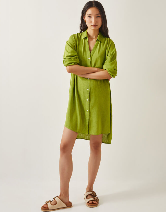 Esme Beach Shirt Dress Green