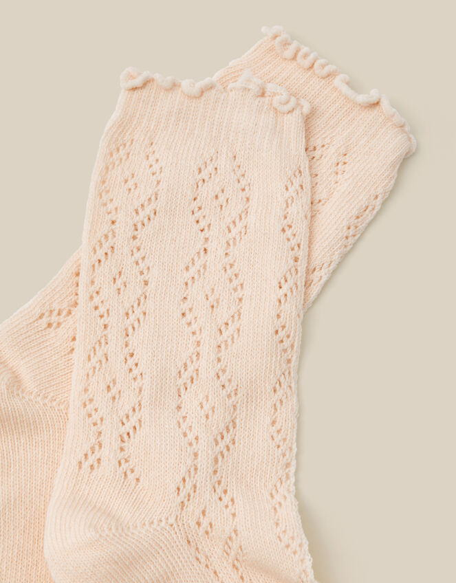 Frill Pointelle Socks, Ivory (IVORY), large