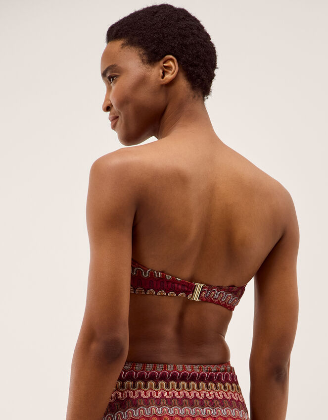 Zaria Knit Bandeau Bikini Top Red