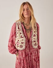 Maison Hotel Lola Folk Embroidered Vest , White (WHITE), large