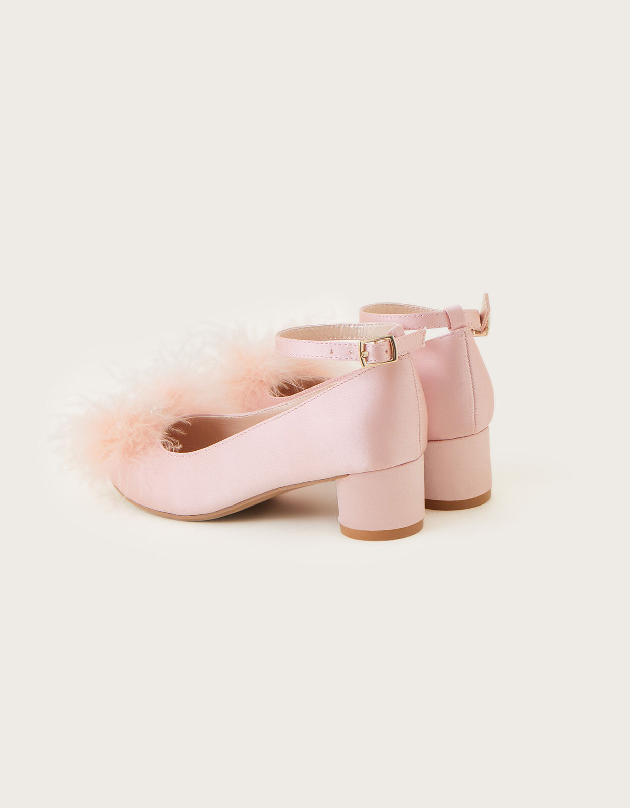 Carey Fluffy Embellished Heels Pink
