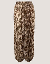 Pippa Animal Print Harem Trousers, Green (KHAKI), large