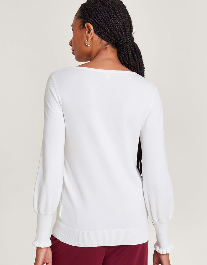 Side Knot Twist Jumper, Ivory (IVORY), large