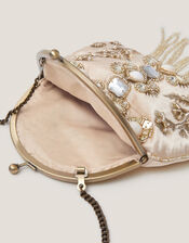 Adela Gemstone Embellished Tassel Purse, , large