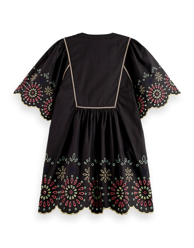 Scotch and Soda Broderie Mini Dress, Black (BLACK), large