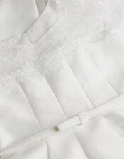 Angelina Lace Satin Party Dress, Ivory (IVORY), large