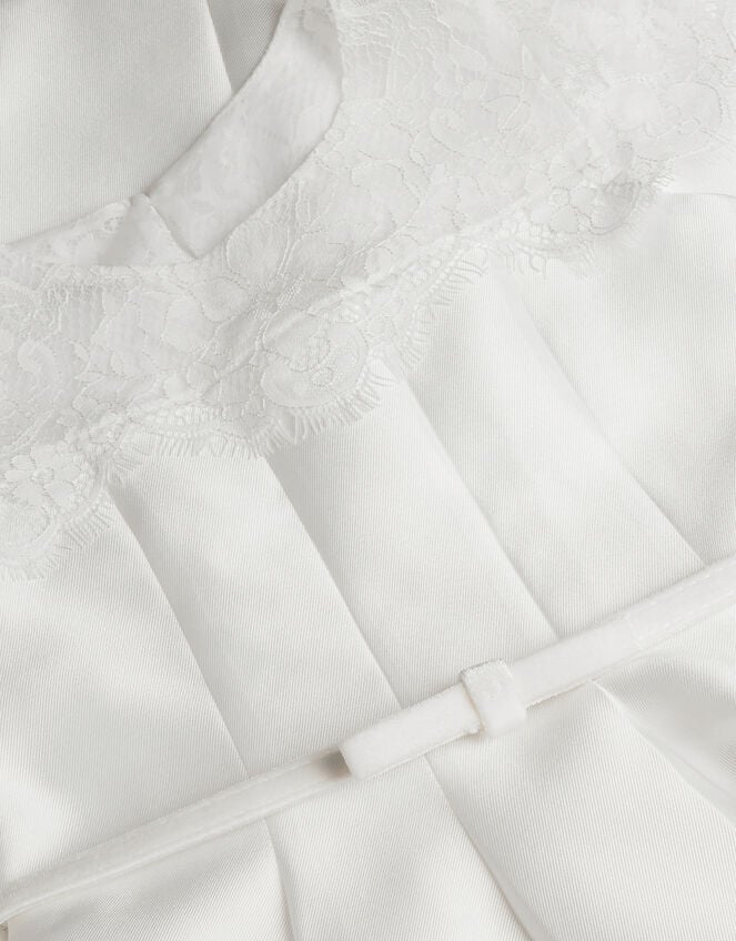 Angelina Lace Satin Party Dress, Ivory (IVORY), large