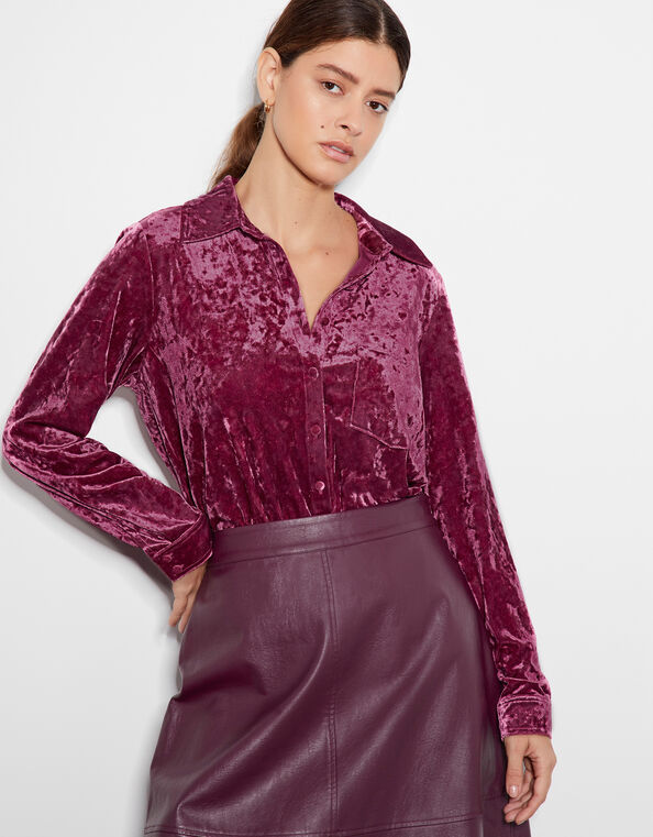 Vida Velvet Shirt, Pink (PINK), large