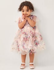 Baby Roma Ruffle Print Dress, Pink (PINK), large