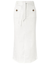 Clare Denim Midi Skirt, Natural (ECRU), large