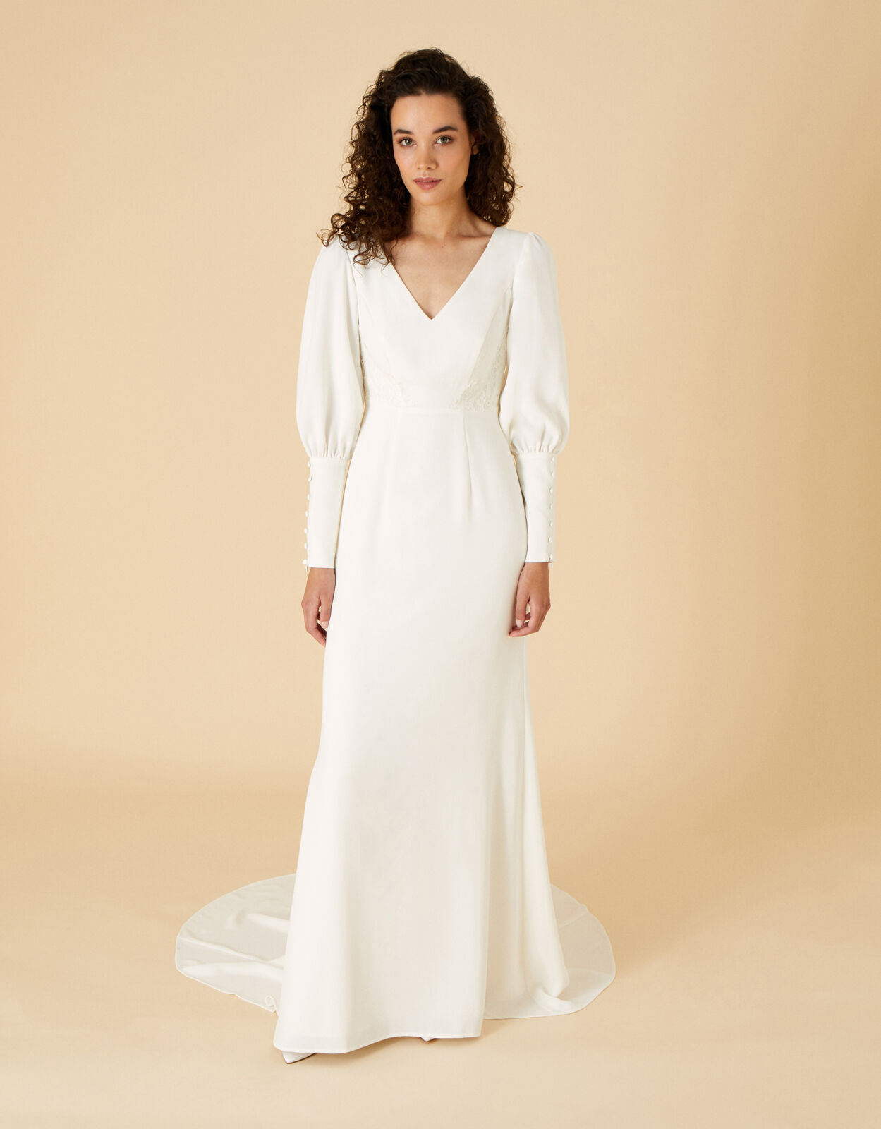 Ivory bridesmaid top dresses with sleeves