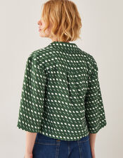 Maren Geometric Print Shirt, Green (GREEN), large